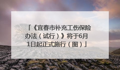 《宜春市补充工伤保险办法（试行）》将于6月1日起正式施行（图）