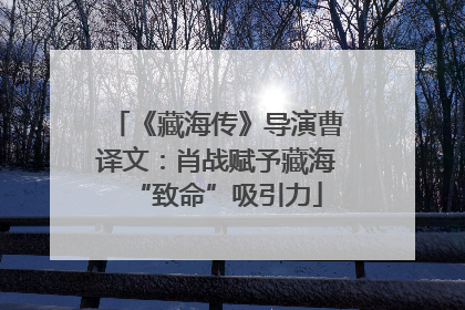 《藏海传》导演曹译文：肖战赋予藏海“致命”吸引力