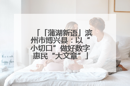 「蒲湖新语」滨州市博兴县：以“小切口”做好数字惠民“大文章”