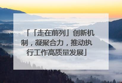 「走在前列」创新机制，凝聚合力，推动执行工作高质量发展