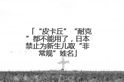 “皮卡丘”“耐克”都不能用了，日本禁止为新生儿取“非常规”姓名