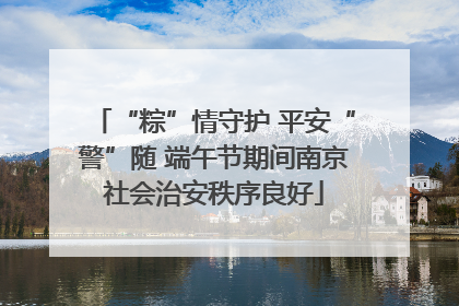 “粽”情守护 平安“警”随 端午节期间南京社会治安秩序良好