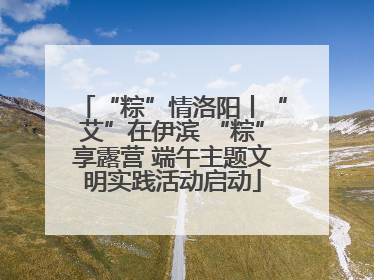 “粽”情洛阳丨“艾”在伊滨 “粽”享露营 端午主题文明实践活动启动