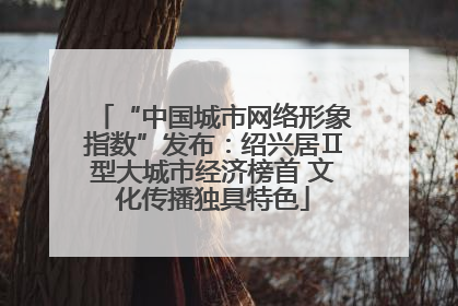 “中国城市网络形象指数”发布：绍兴居Ⅱ型大城市经济榜首 文化传播独具特色