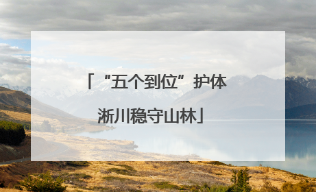 “五个到位”护体 淅川稳守山林