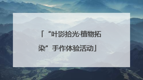 “叶影拾光·植物拓染”手作体验活动