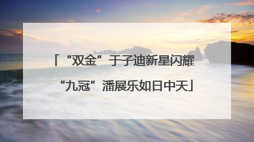 “双金”于子迪新星闪耀 “九冠”潘展乐如日中天