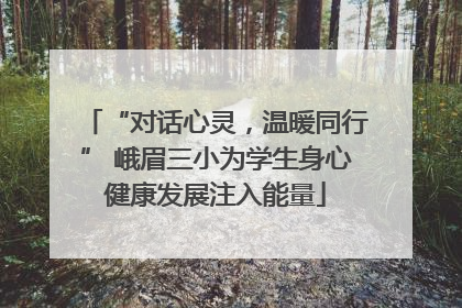 “对话心灵，温暖同行” 峨眉三小为学生身心健康发展注入能量