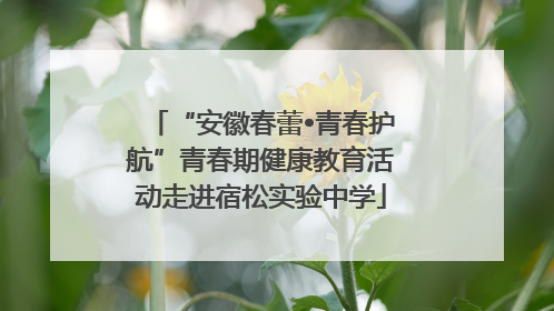 “安徽春蕾•青春护航”青春期健康教育活动走进宿松实验中学