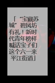 “宝藏苏城”碧凤坊有礼！新时代青年榜样喊话宝子们这个六一来平江街道