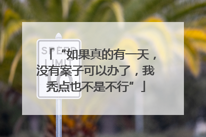 “如果真的有一天，没有案子可以办了，我秃点也不是不行”