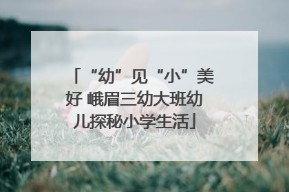 “幼”见“小”美好 峨眉三幼大班幼儿探秘小学生活