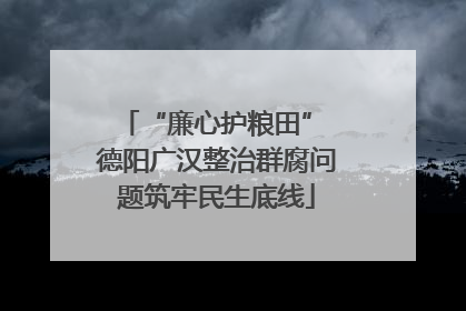 “廉心护粮田” 德阳广汉整治群腐问题筑牢民生底线