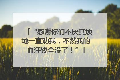 “感谢你们不厌其烦地一直劝我，不然我的血汗钱全没了！”