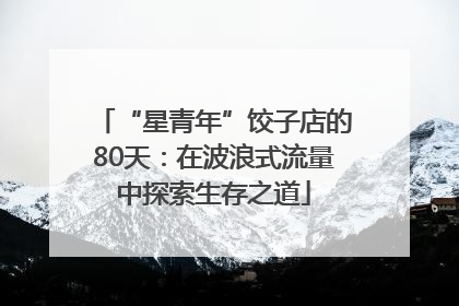 “星青年”饺子店的80天：在波浪式流量中探索生存之道