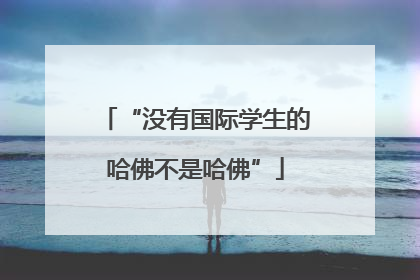 “没有国际学生的哈佛不是哈佛”