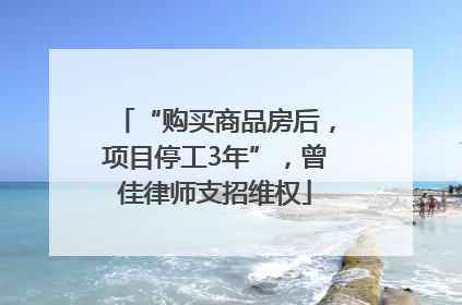 “购买商品房后，项目停工3年”，曾佳律师支招维权