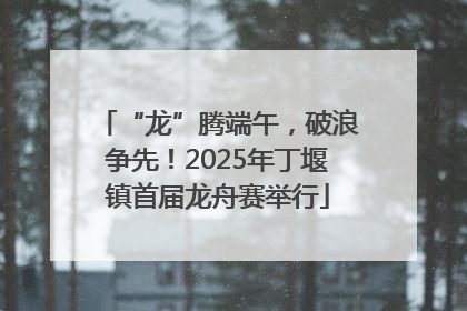 “龙”腾端午，破浪争先！2025年丁堰镇首届龙舟赛举行