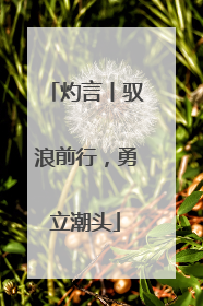 灼言丨驭浪前行，勇立潮头