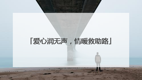 爱心润无声，情暖救助路