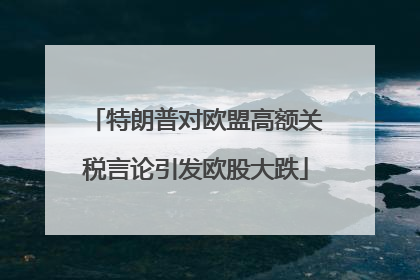 特朗普对欧盟高额关税言论引发欧股大跌