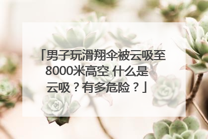 男子玩滑翔伞被云吸至8000米高空 什么是云吸？有多危险？