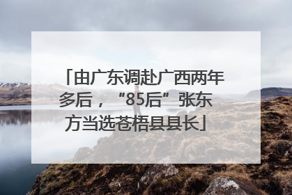 由广东调赴广西两年多后，“85后”张东方当选苍梧县县长