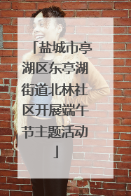盐城市亭湖区东亭湖街道北林社区开展端午节主题活动