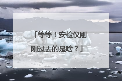 等等！安检仪刚刚过去的是啥？