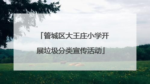 管城区大王庄小学开展垃圾分类宣传活动