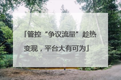 管控“争议流量”趁热变现，平台大有可为