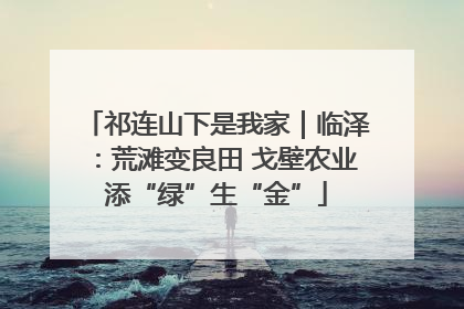 祁连山下是我家｜临泽：荒滩变良田 戈壁农业添“绿”生“金”