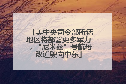 美中央司令部所辖地区将部署更多军力，“尼米兹”号航母改道驶向中东