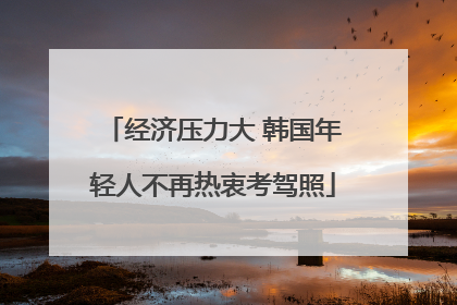 经济压力大 韩国年轻人不再热衷考驾照