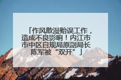 作风散漫贻误工作，造成不良影响！内江市市中区自规局原副局长陈军被“双开”