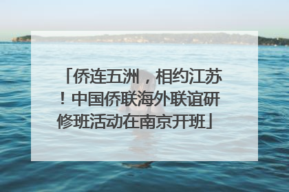 侨连五洲，相约江苏！中国侨联海外联谊研修班活动在南京开班