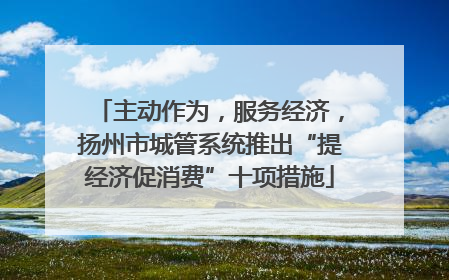 主动作为，服务经济，扬州市城管系统推出“提经济促消费”十项措施