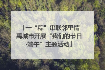 一“粽”串联邻里情 禹城市开展“我们的节日·端午”主题活动