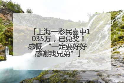 上海一彩民喜中1035万，已兑奖！感慨 “一定要好好感谢我兄弟”