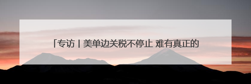 专访丨美单边关税不停止 难有真正的贸易公平——访波黑经济学家伊戈尔