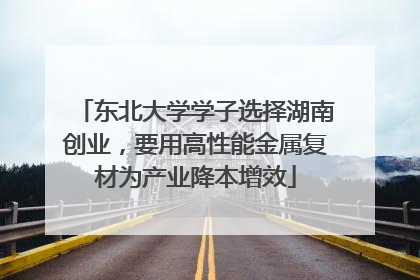 东北大学学子选择湖南创业，要用高性能金属复材为产业降本增效