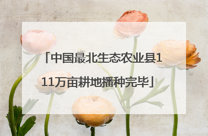 中国最北生态农业县111万亩耕地播种完毕
