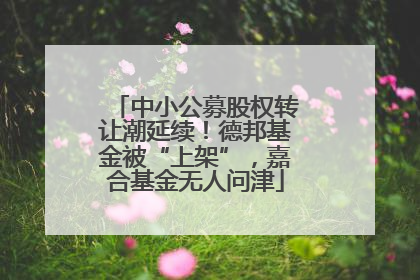 中小公募股权转让潮延续！德邦基金被“上架”，嘉合基金无人问津