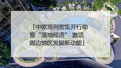 中欧班列密集开行助推“落地经济” 激活周边地区发展新动能