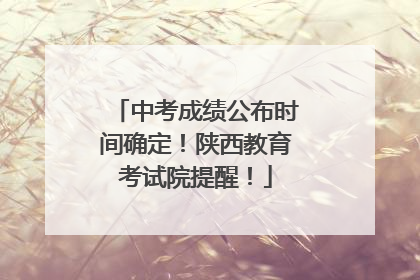 中考成绩公布时间确定！陕西教育考试院提醒！