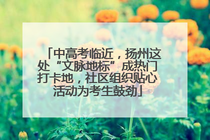 中高考临近，扬州这处“文脉地标”成热门打卡地，社区组织贴心活动为考生鼓劲