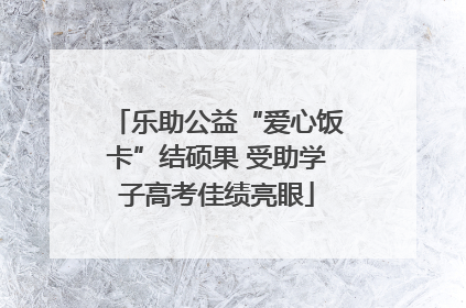 乐助公益“爱心饭卡”结硕果 受助学子高考佳绩亮眼