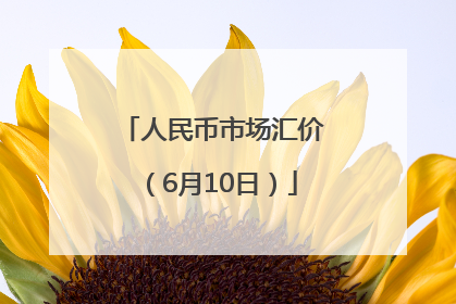 人民币市场汇价（6月10日）
