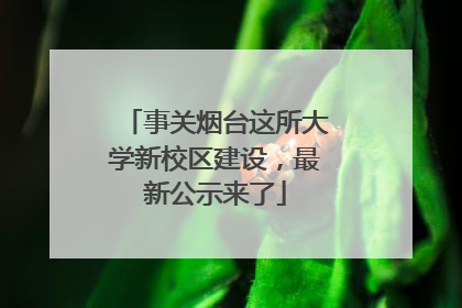 事关烟台这所大学新校区建设，最新公示来了