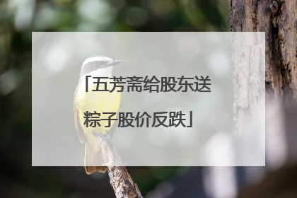 五芳斋给股东送粽子股价反跌